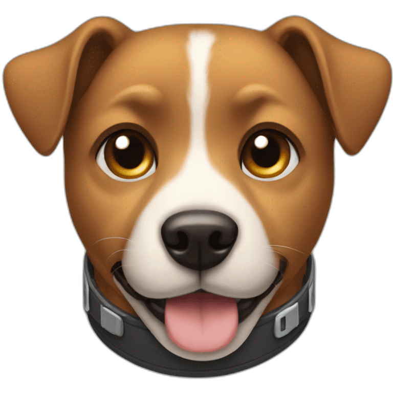 dog with a protective collar around the neck emoji