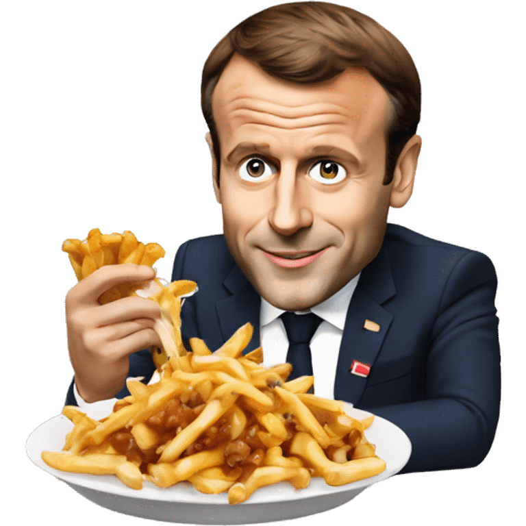 Emmanuel Macron with a poutine emoji