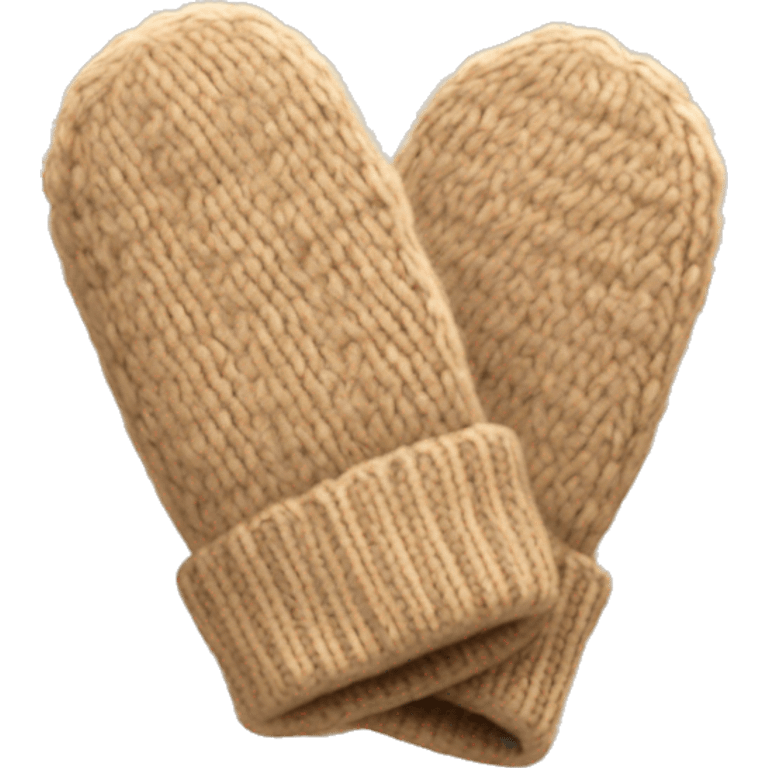 pair of wool tan mittens emoji