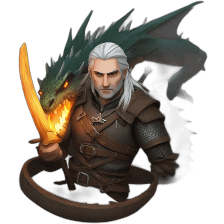 Witcher with dragon emoji