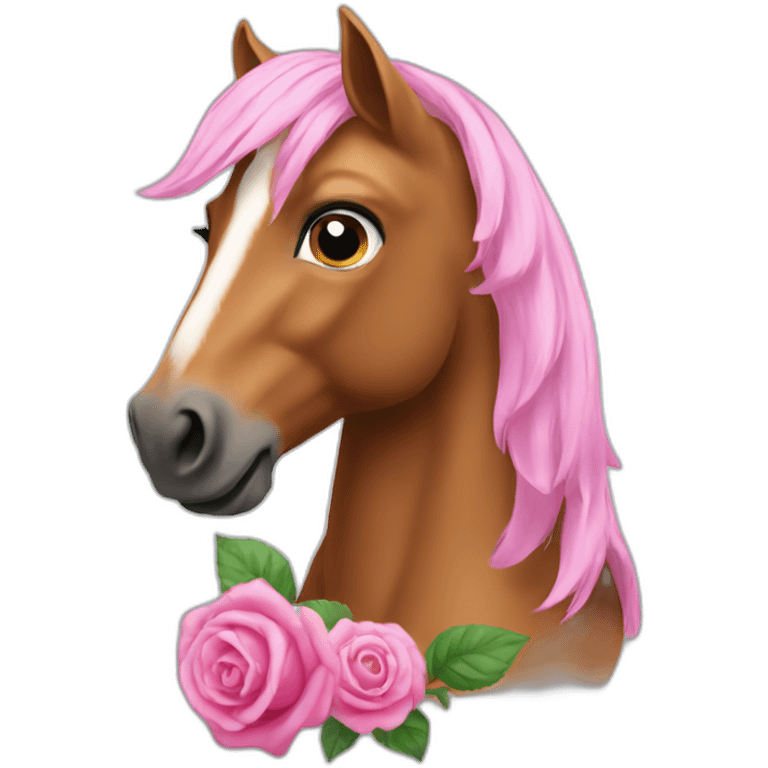 Un cheval rose emoji