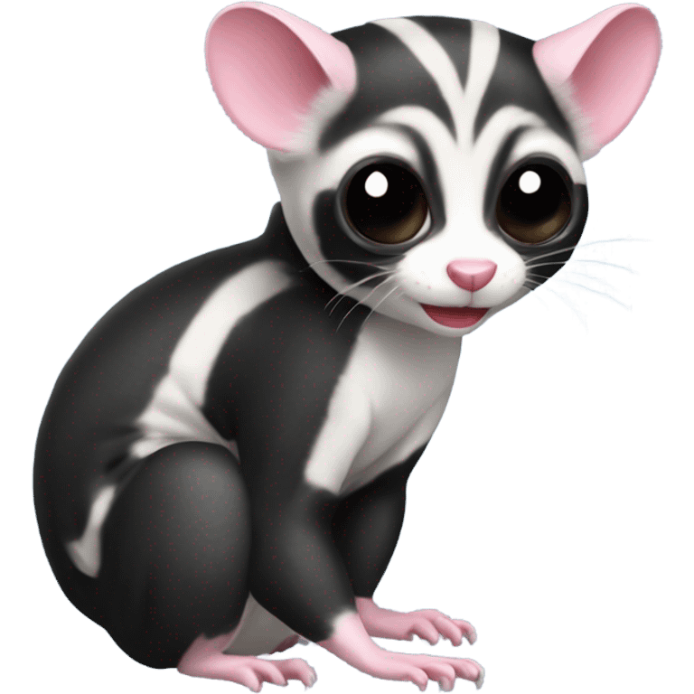 Sugar glider wearing taekwondo black bel  emoji