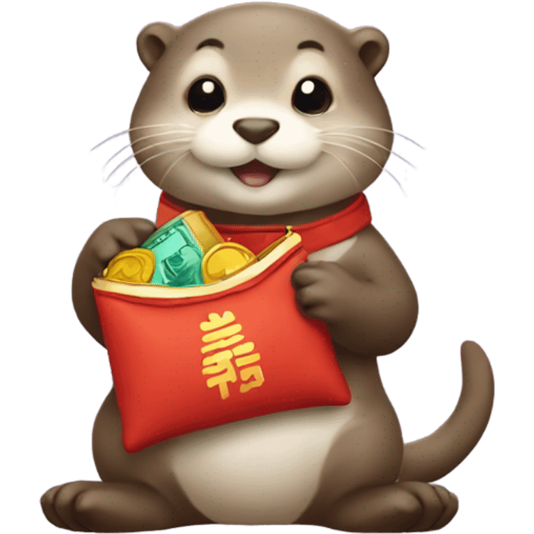 an otter with new year lucky pouch emoji