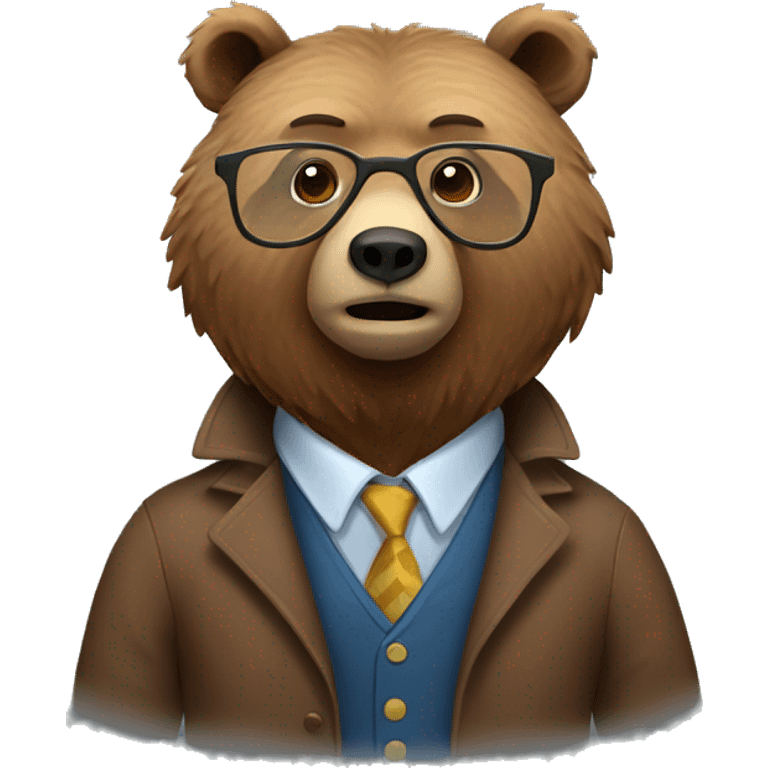 Grizzly bear dressed as a university professor  emoji