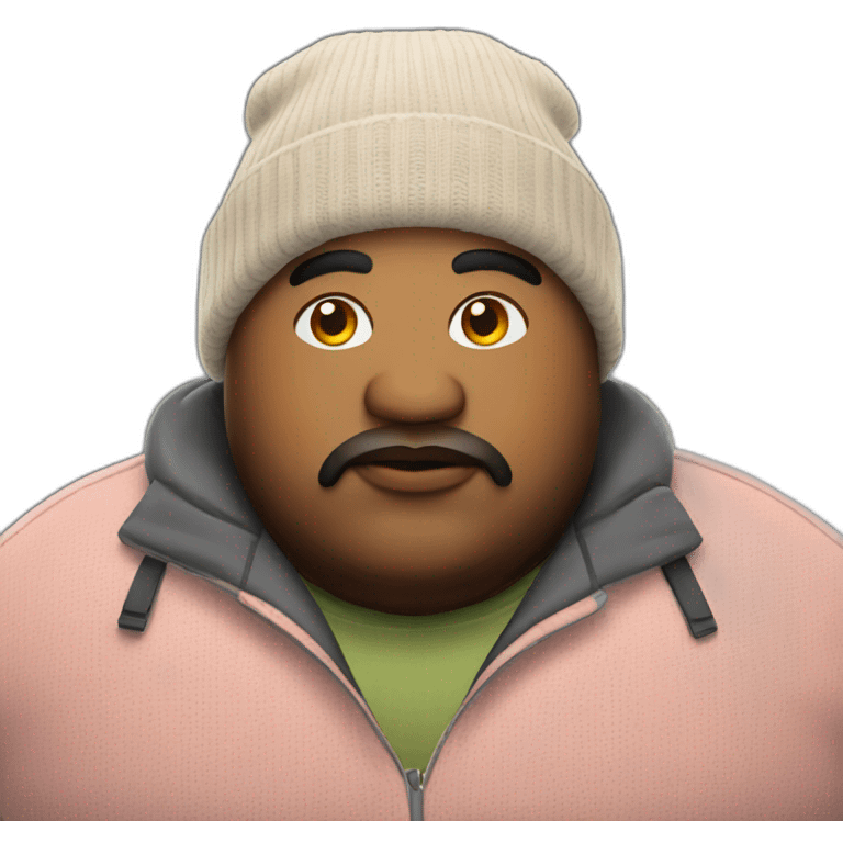 fat programmer wearing a beanie emoji