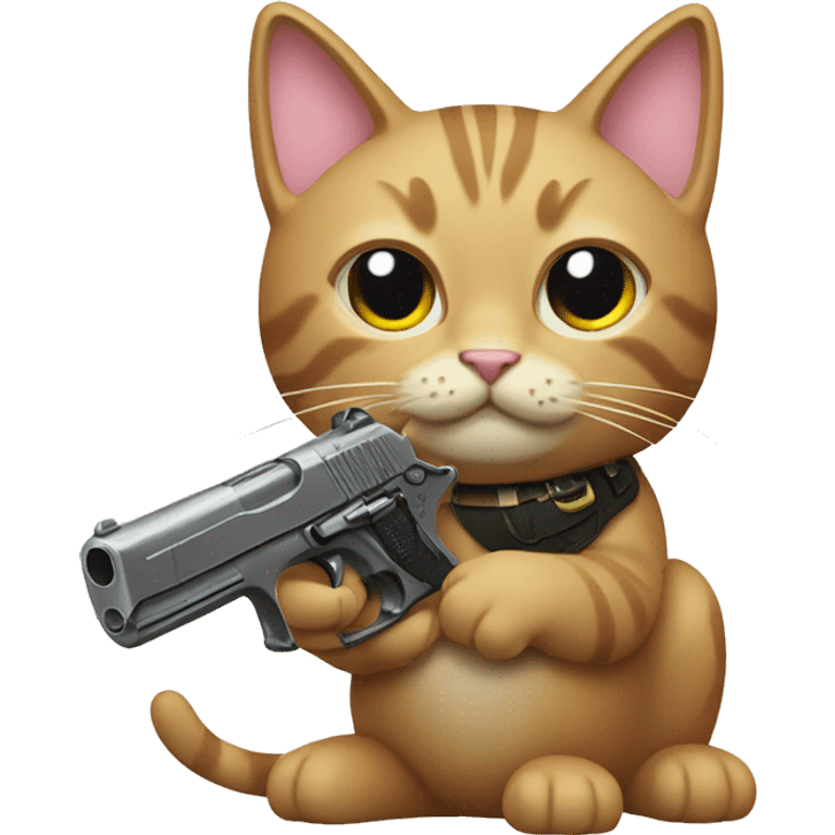 cat with pistol toy emoji