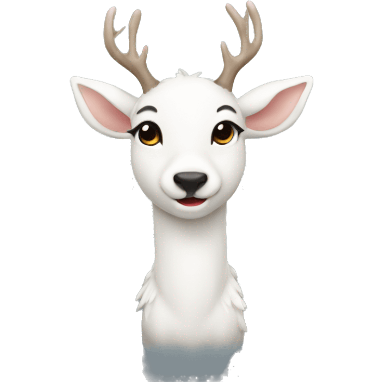 white cute deer  emoji