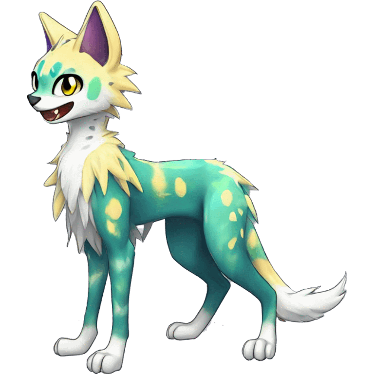 Epic Edgy Colorful ethereal eldritch Sergal-shiny sparkle starry Serval-Fionbri full body emoji