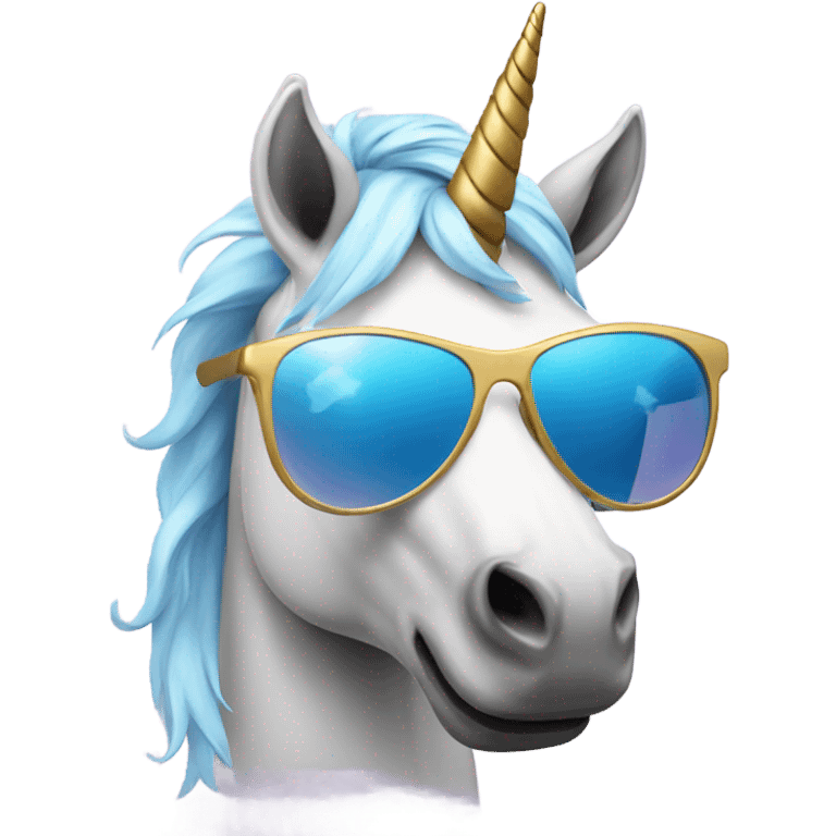 Unicorn with sunglasses emoji