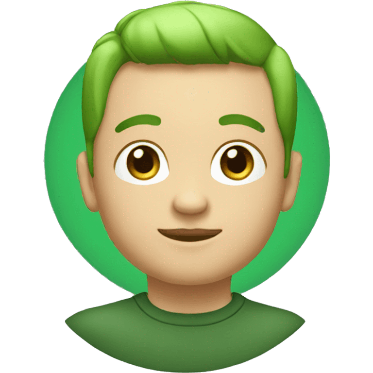 memoji with green background circle on transparent background emoji