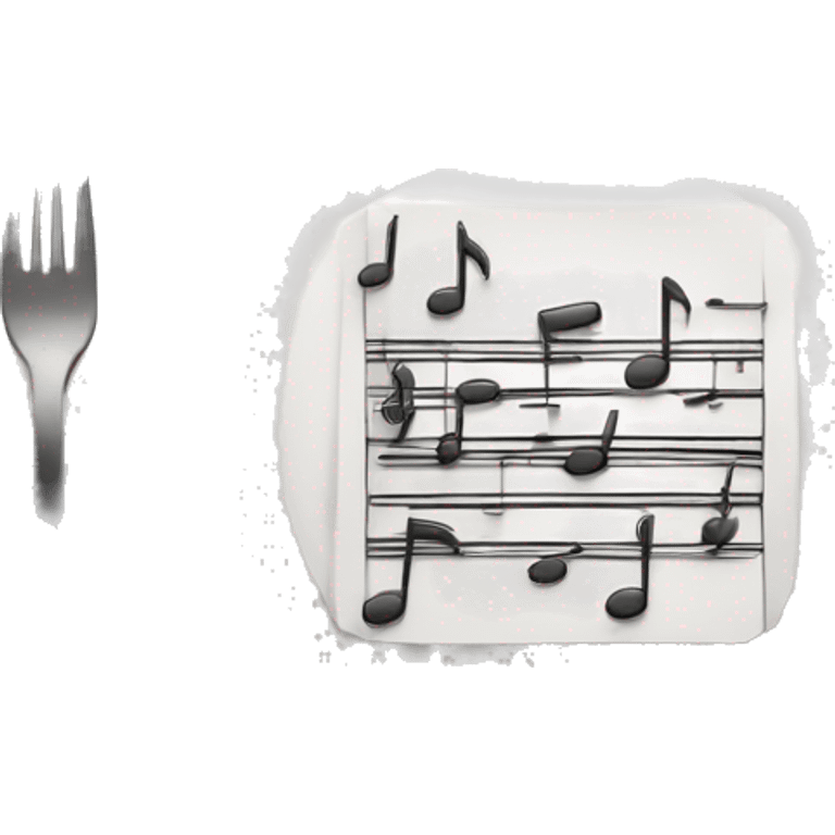 big plate of music notes with fork and knife emoji