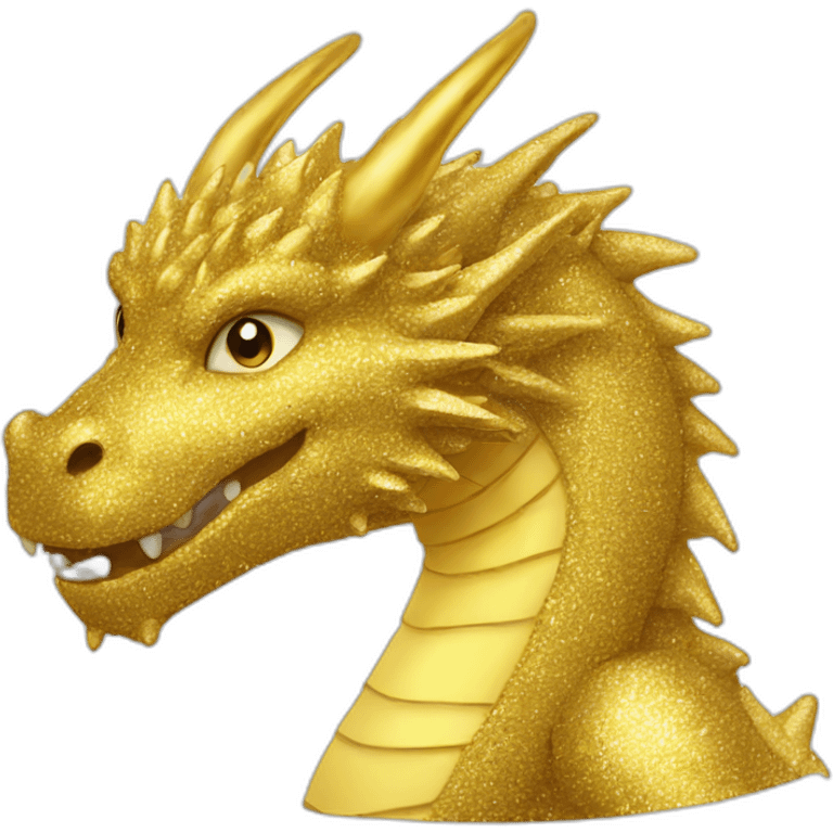 Golden glitter dragon emoji