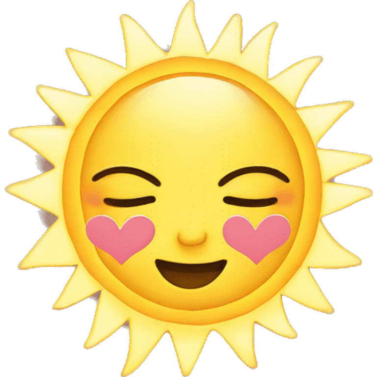 Morning sun with hearts and girl emoji