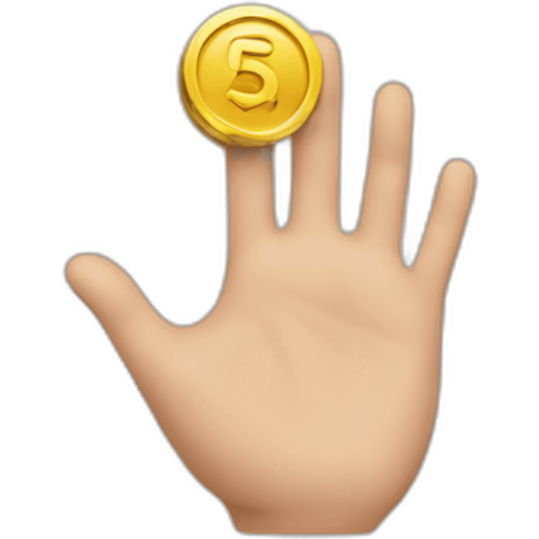 Hand with a token  emoji