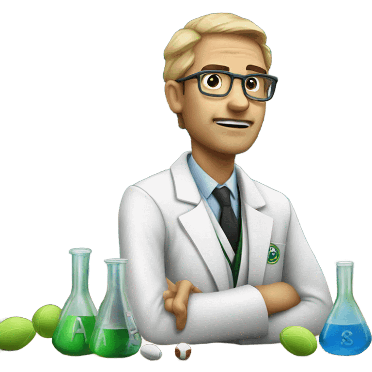 A scientist chemist playing AFL football  emoji