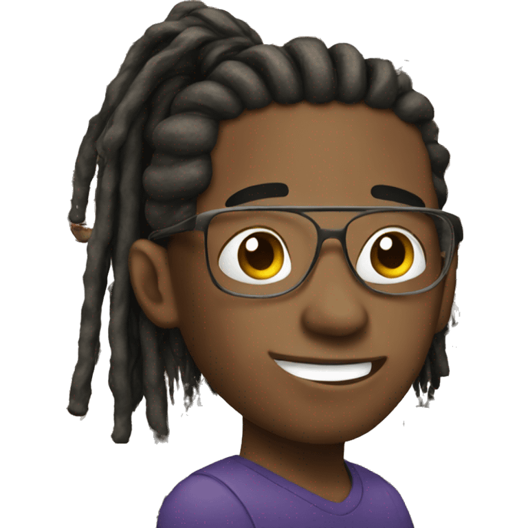 Black man with dreads in ponytail  emoji