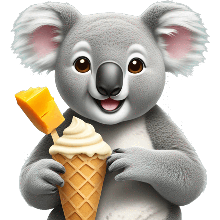 koala eating mango ice cream emoji