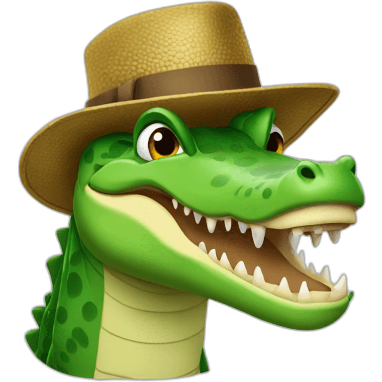 crocodile with hat emoji