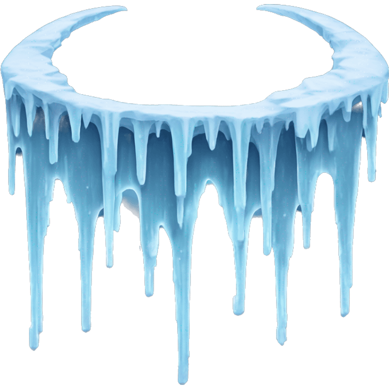 Frozen moon with icicles  emoji