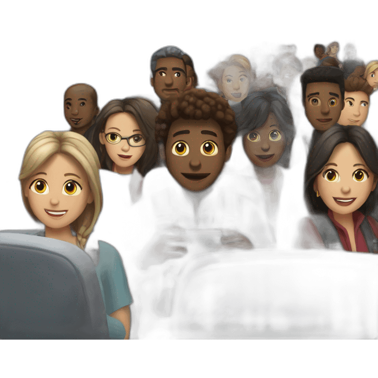 group on passengers taking a train emoji