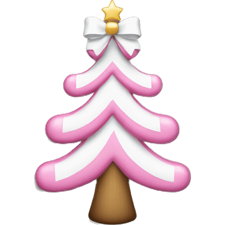 Christmas tree with small pink and white bows emoji