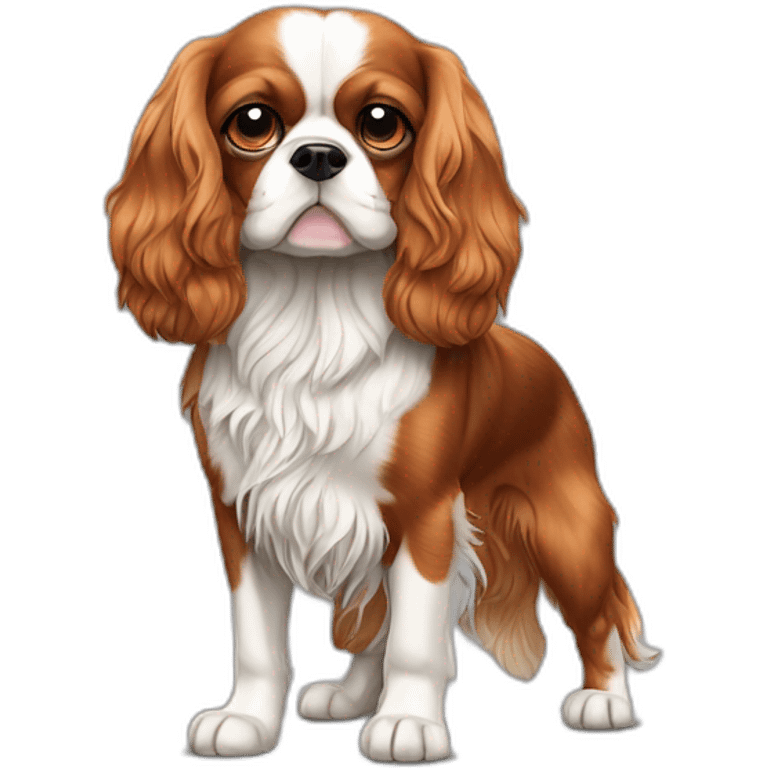  Cavalier King Charles Spaniel full body stand up emoji