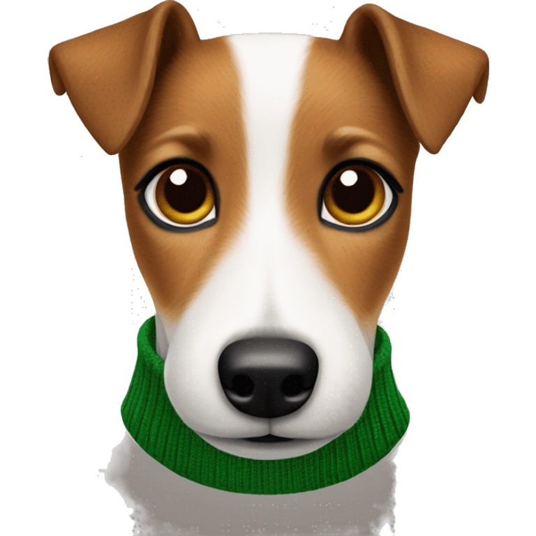 Jack russel terrier in Christmas sweater  emoji