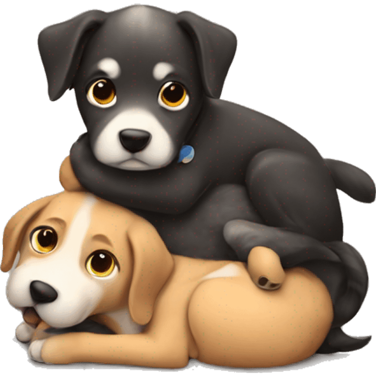 Dog cuddle emoji