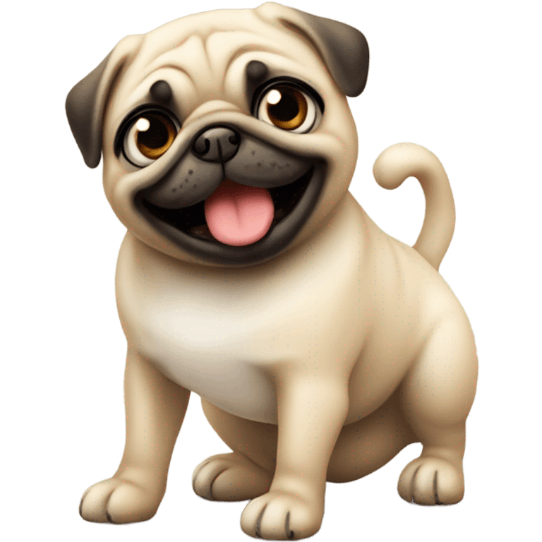 Pug giving kisses emoji