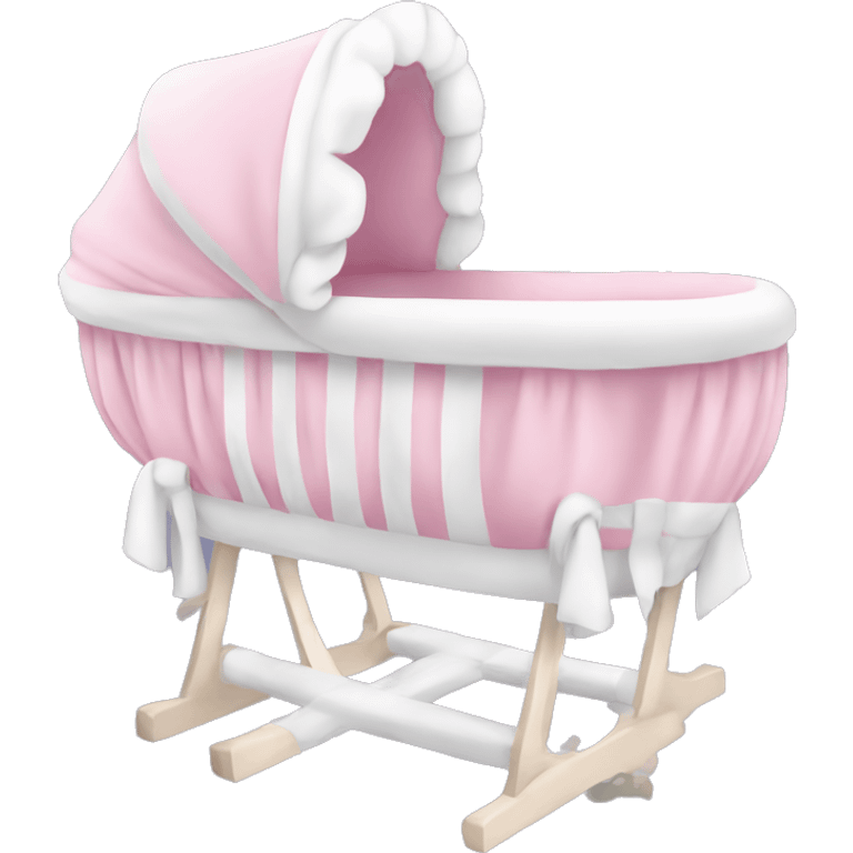 Pink and white baby bassinet  emoji