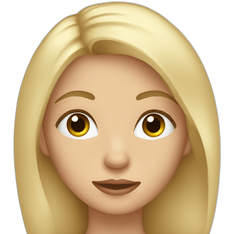 Mujer rubia colocha con ojos claros y piel blanca emoji