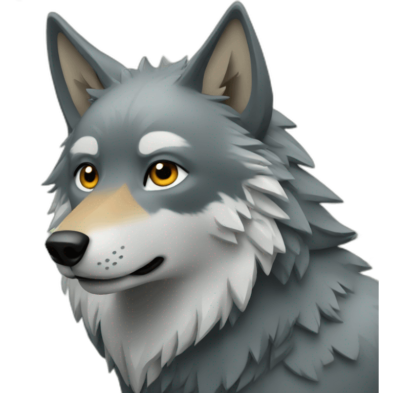 Wolf in forest emoji