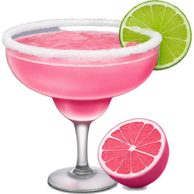 Pink margarita with one lime slice  emoji