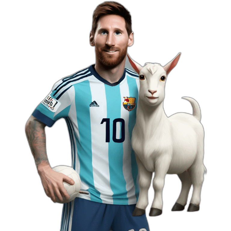 Messi with a goat emoji