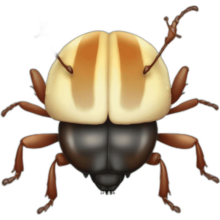 Beetle wearing toupee emoji