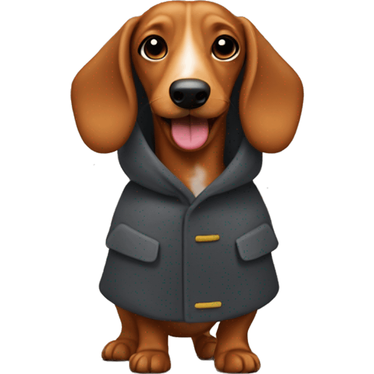 Sausage dog wearing a coat emoji