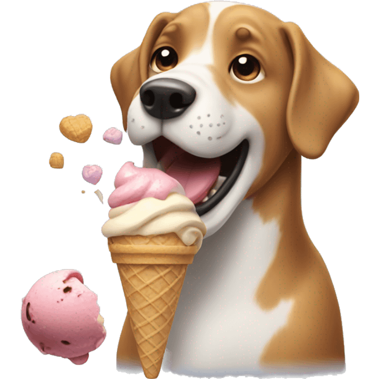 Dog singing with ice cream  emoji