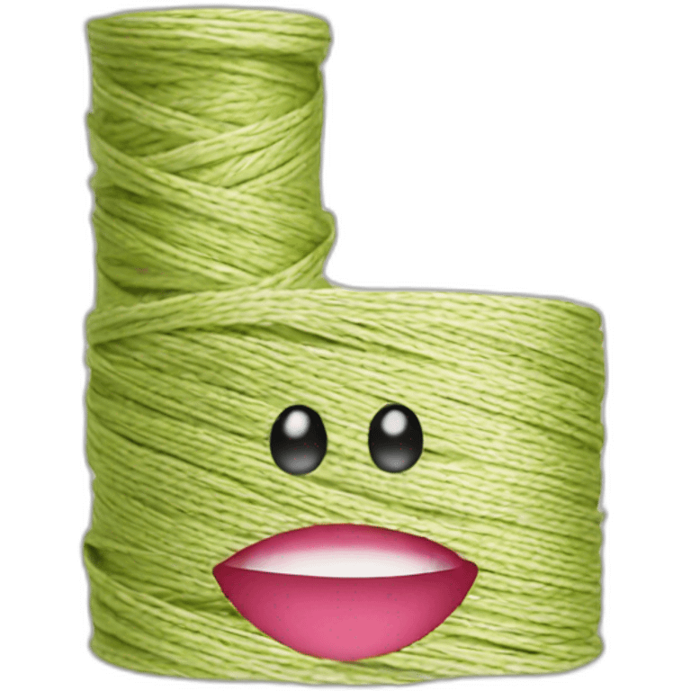 Sewing thread with a smile emoji