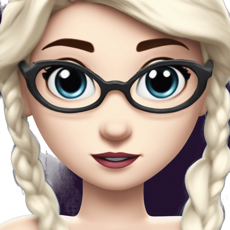 Plushie wholesome nerd Elsa in Marvel Avengers style, oil paint, mysterious eyes, intricate lips, masterpiece pose, odd perspective, beautiful, desirable, logical emoji