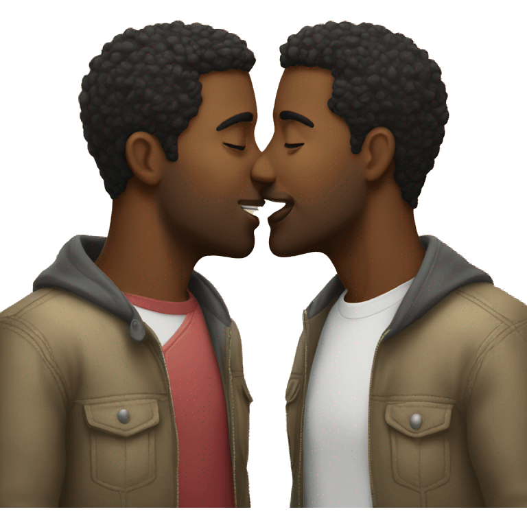 Two guys kissing emoji