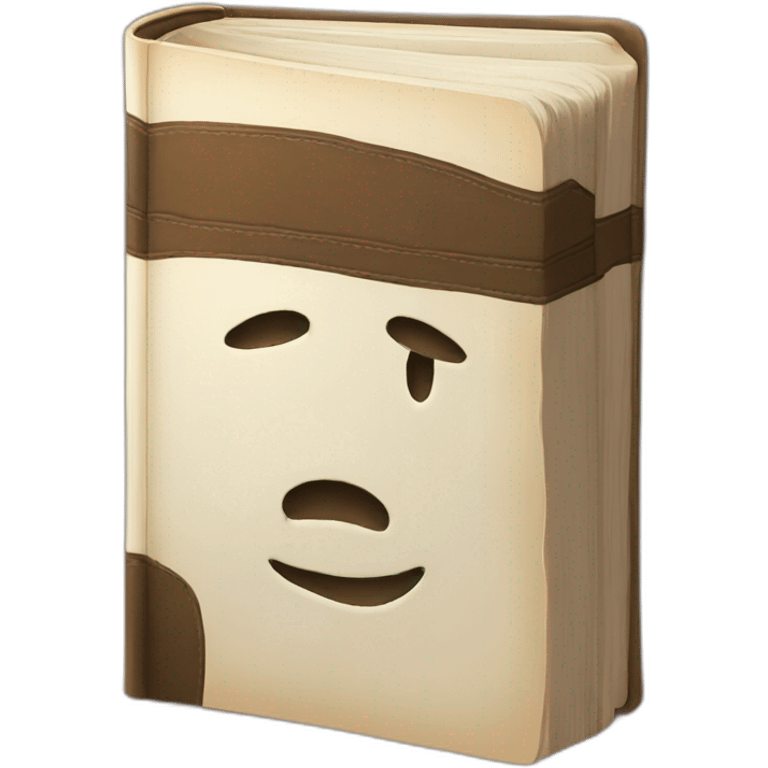 Book with face emoji