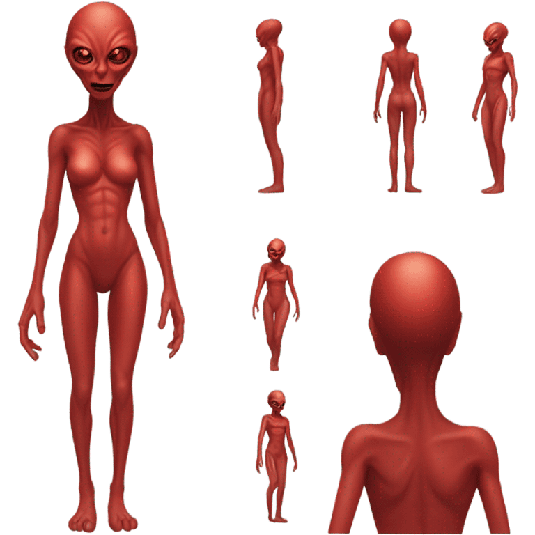 a red alien woman full body emoji