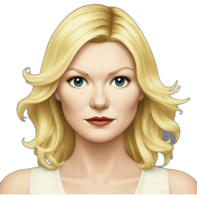 actress Kirsten Dunst serious emoji