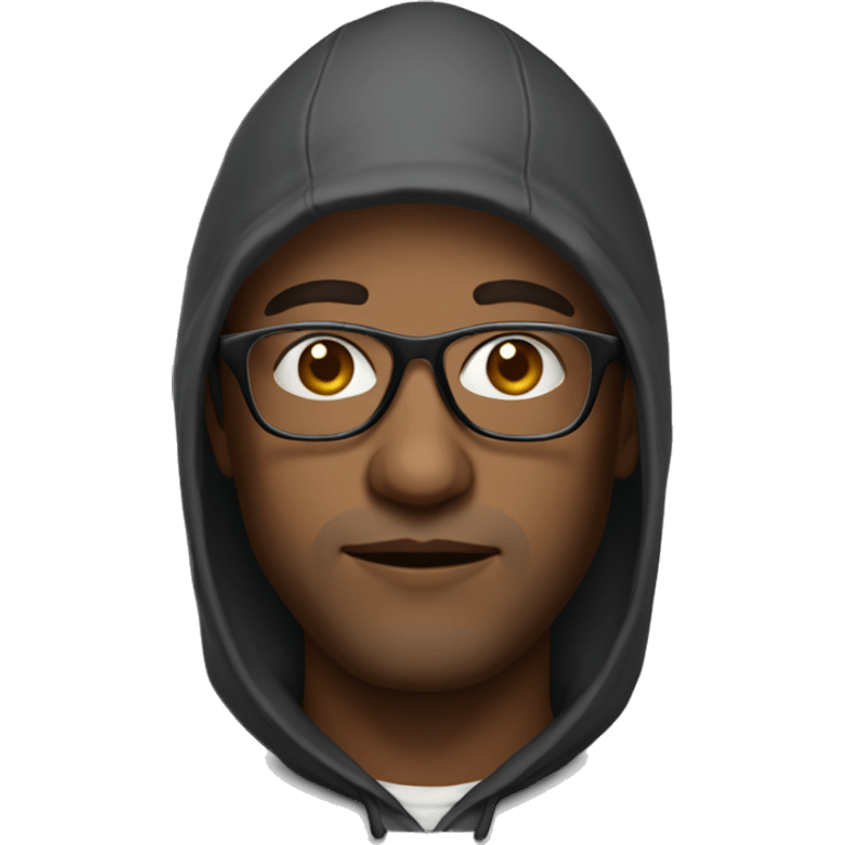 man in a hood and glasses emoji