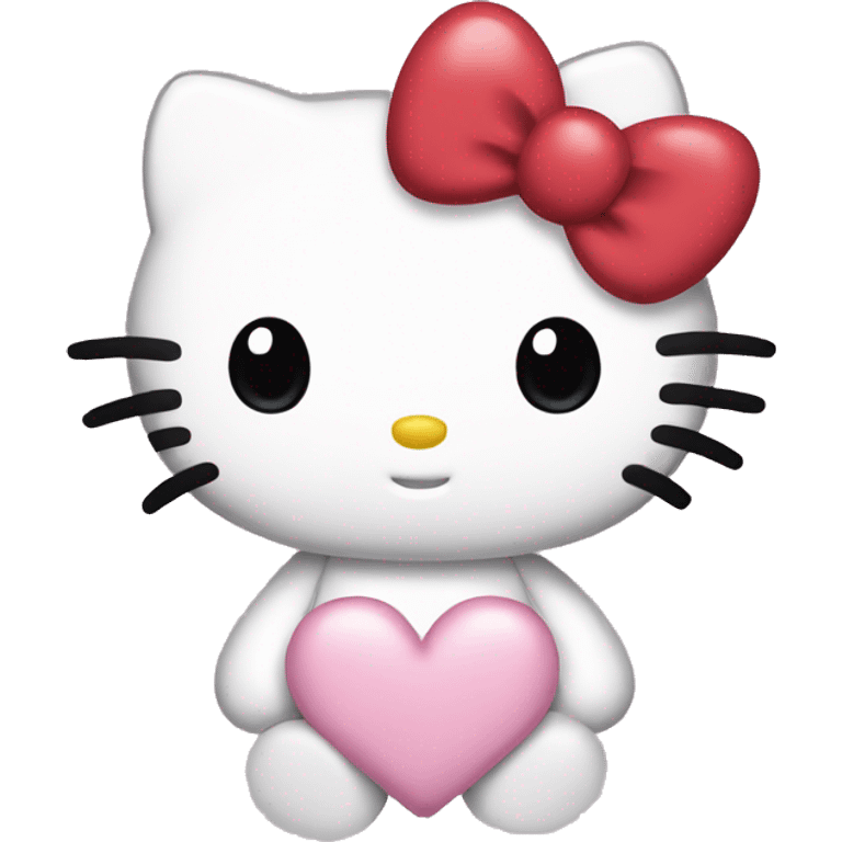 hello kitty with heart emoji