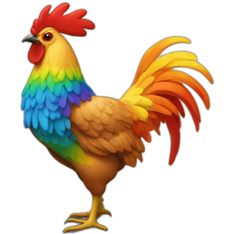 rainbow chicken emoji