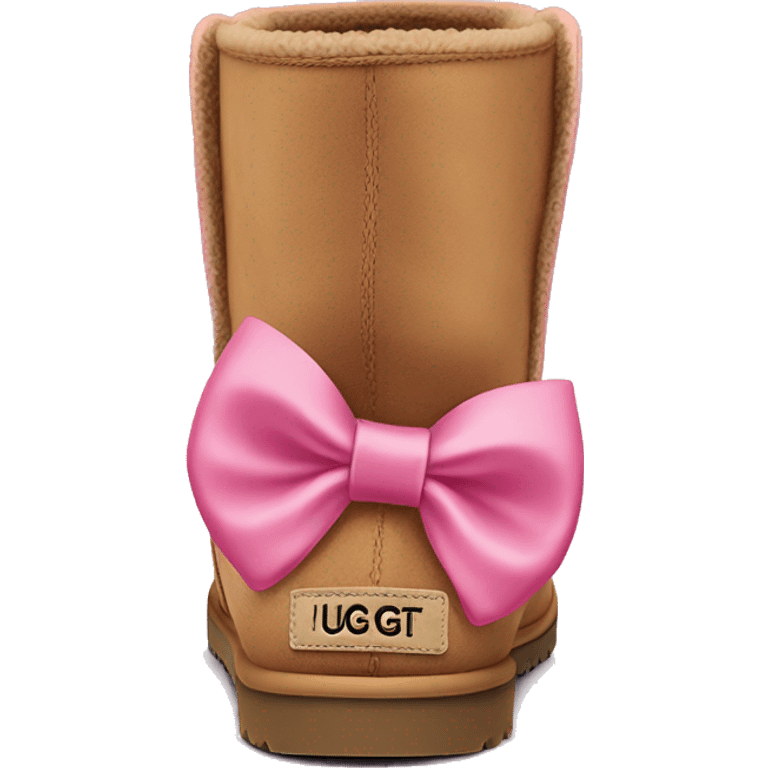 Ugg shoes with a pink bow on the back emoji