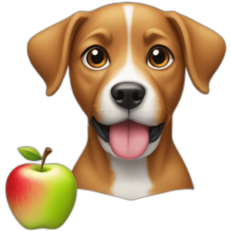 dog york with apple emoji