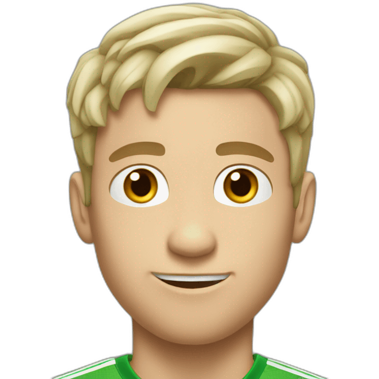 young white man with short hair goofy soccer player emoji