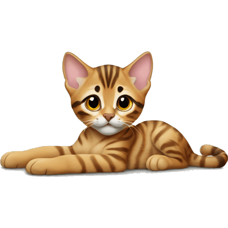 Bengal kitten laying  emoji